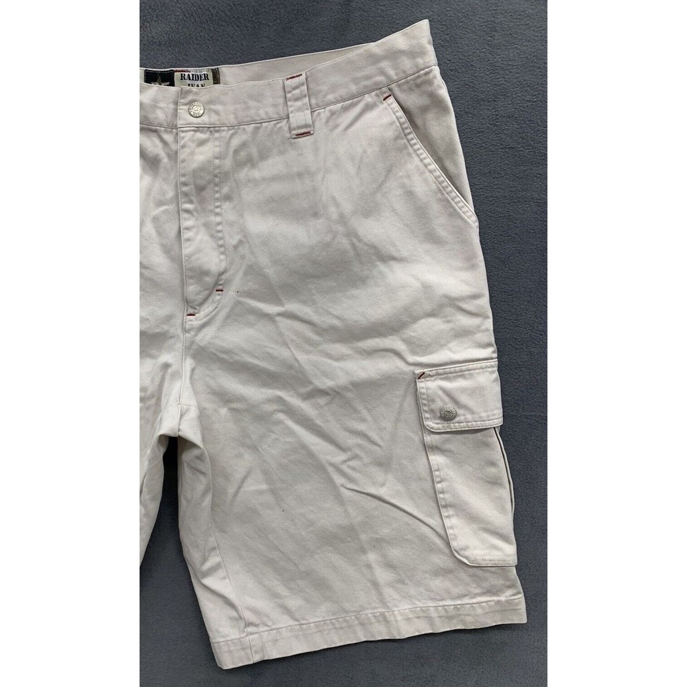 Raider Jeans Company Shorts Mens Size 40X11 Beige RC Cargo Pockets 100% Cotton - Picture 9 of 16